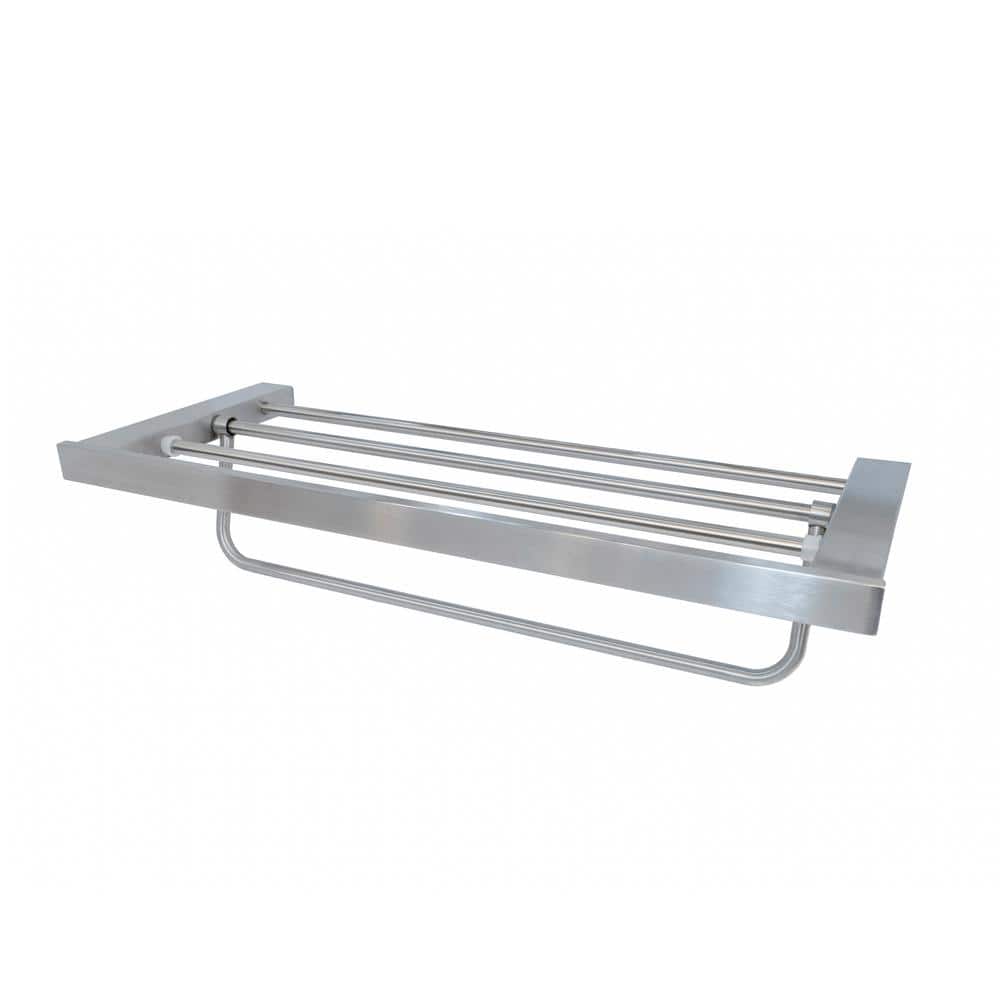 BOANN Sweden 23.5 in. W x 7 in. H x 9.5 in. D T304 Stainless Steel Rectangular Wall Mounted Towel Shelf in Brushed Nickel