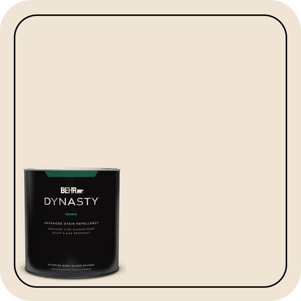 BEHR DYNASTY 1 qt. #N290-1 Original White Semi-Gloss Enamel Interior Stain-Blocking Paint & Primer