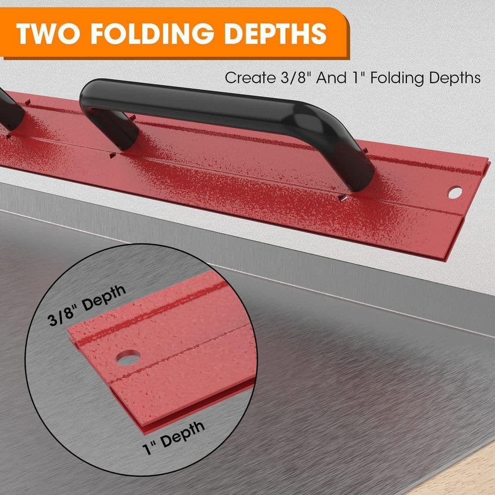 Laybus 24 in. Red Steel Sheet Metal Folding Tool with Grips, Constructed of Heavy-Duty 16 Gauge Steel with Red Stoving Varnish (3)