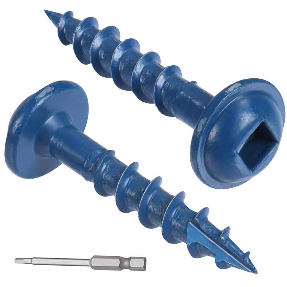Afoxsos Blue Coated Alloy Steel Pocket Hole Screws Coarse Thread Square Drive Self-Tapping Tip (160-Pack) (1)
