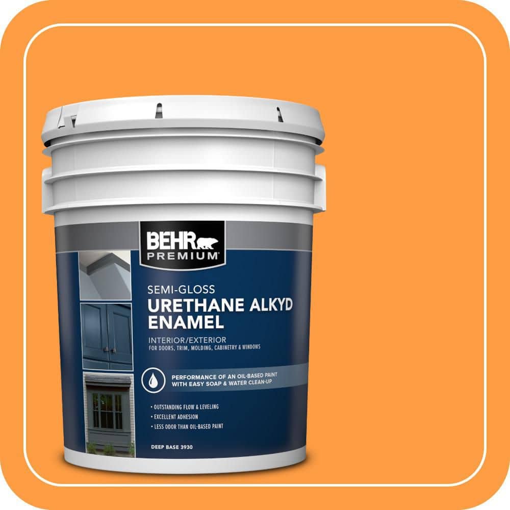 BEHR PREMIUM 5 gal. #P240-6 Exotic Blossom Urethane Alkyd Semi-Gloss Enamel Interior/Exterior Paint