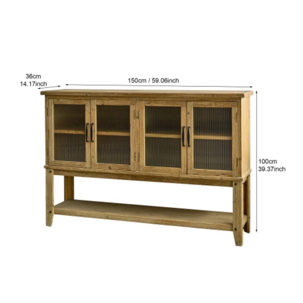 Unbranded 59.06 in. W x 14.17 in. D x 39.37 in. H Bathroom Brown Linen Cabinet (2)