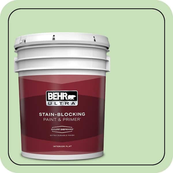 BEHR PREMIUM PLUS 5 gal. #440C-3 Rockwood Jade Semi-Gloss Enamel Low Odor Interior Paint & Primer (4)