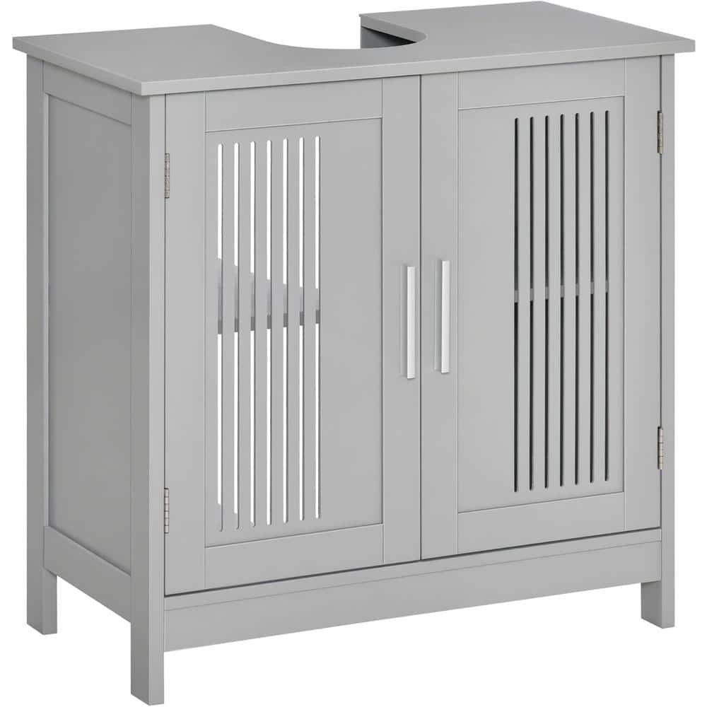 Adrinfly 6.5 in. Modern Under Sink Cabinet with 2 Doors and Adjustable Shelves in Gray (3)