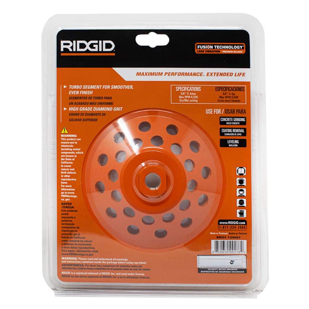 RIDGID 7 in. 24-Segment Turbo Cup Grinding Wheel Power Tool Accessory (3)
