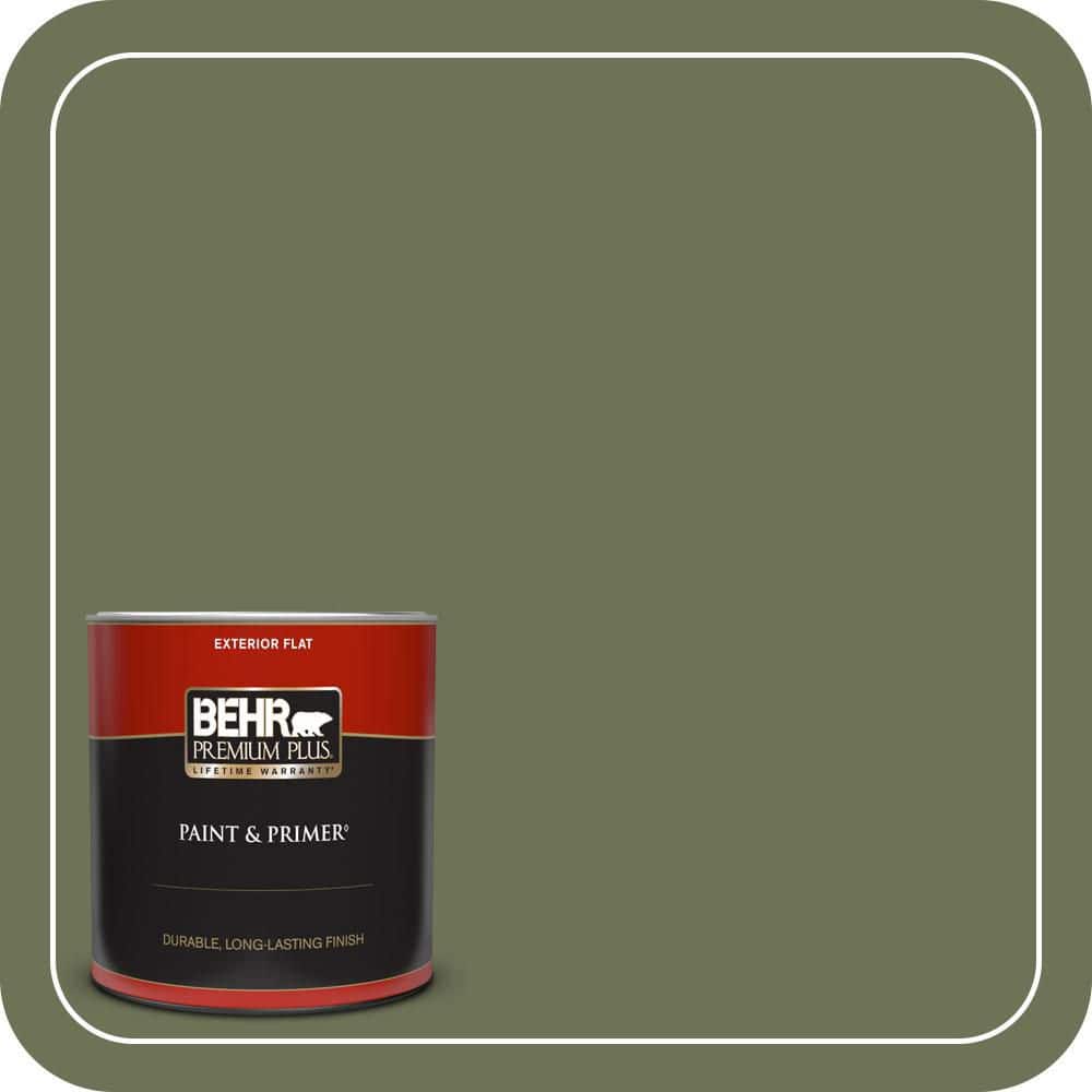 BEHR PREMIUM PLUS 1 qt. #MQ6-53 Herb Cornucopia Flat Exterior Paint & Primer