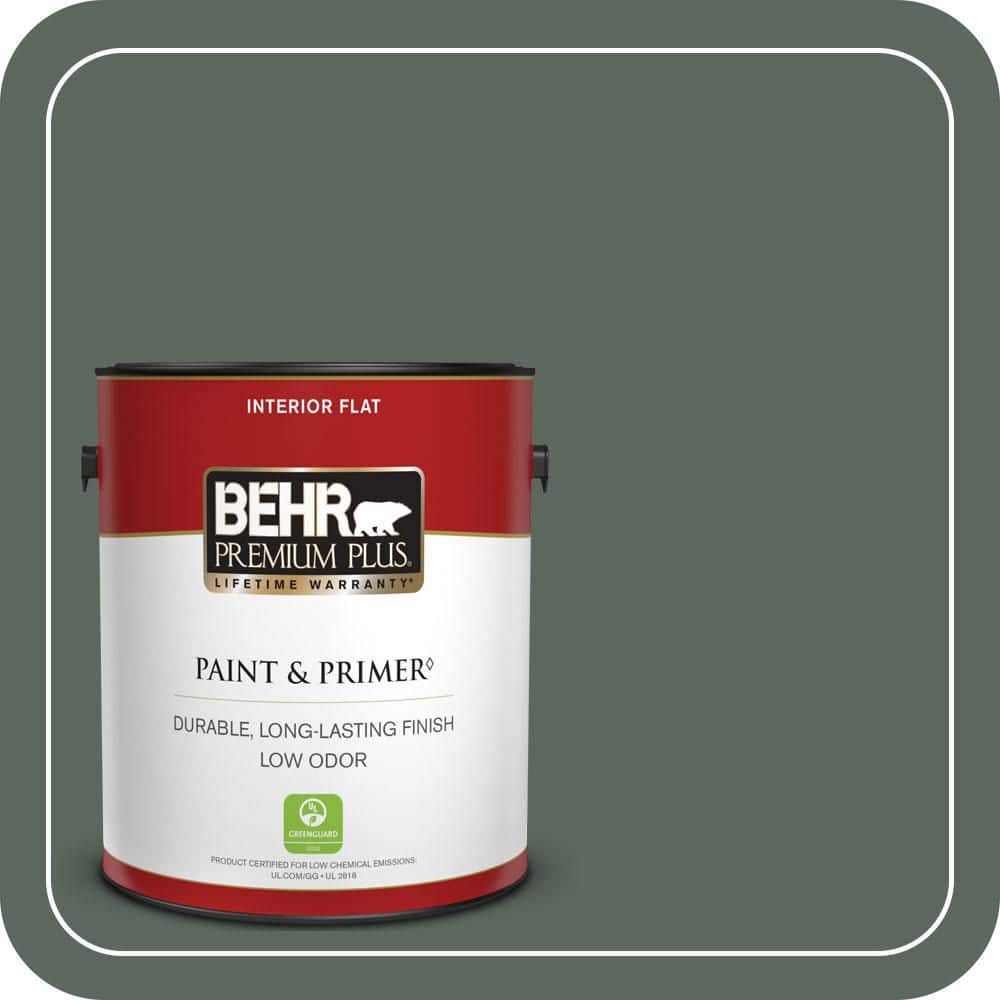 BEHR PREMIUM PLUS 1 gal. #N420-6 Pine Mountain Flat Low Odor Interior Paint & Primer