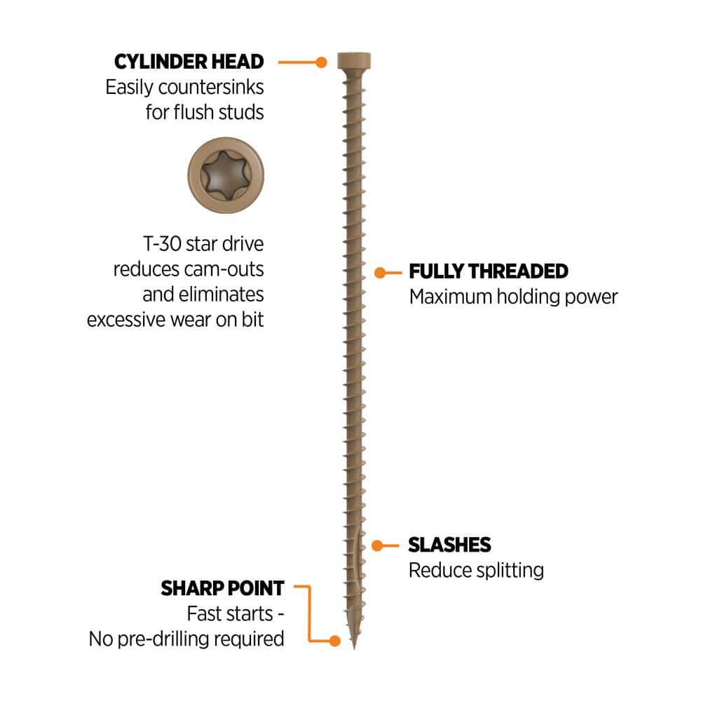 CAMO 0.155 in. x 6 in. Truss Head Star Drive Structural Truss Wood Screw - PROTECH Ultra 4 Exterior Coated (50-Pack) (3)