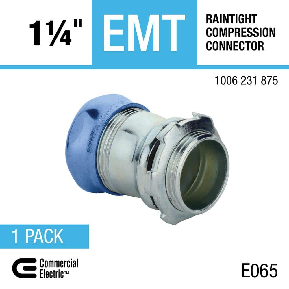 Commercial Electric 1-1/4 in. Electrical Metallic Tubing (EMT) Raintight Compression Connector (3)