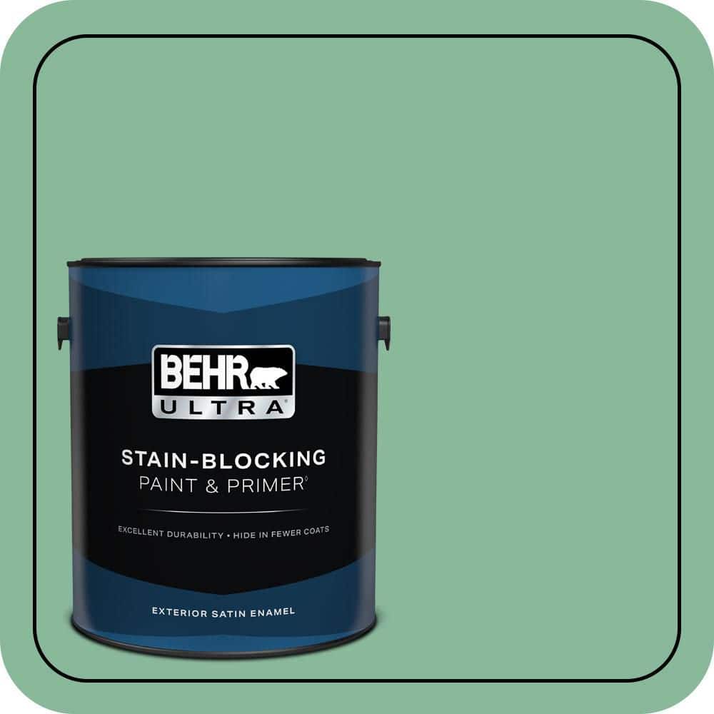BEHR ULTRA 1 gal. #470D-4 Garden View Satin Enamel Exterior Paint & Primer