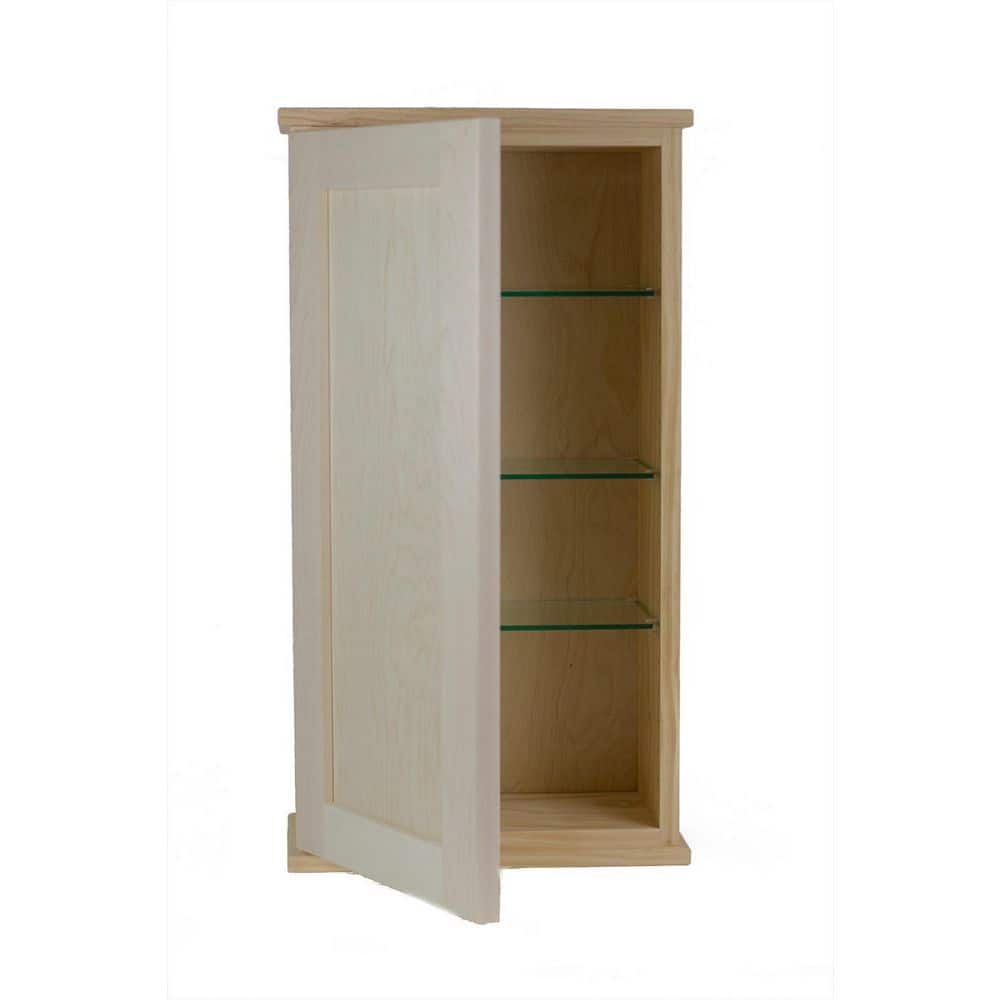 WG Wood Products Sarasota 15.5 in. W x 43.5 in. H x 8 D Unfinished Wood Surface Mount Wall Cabinet (3)
