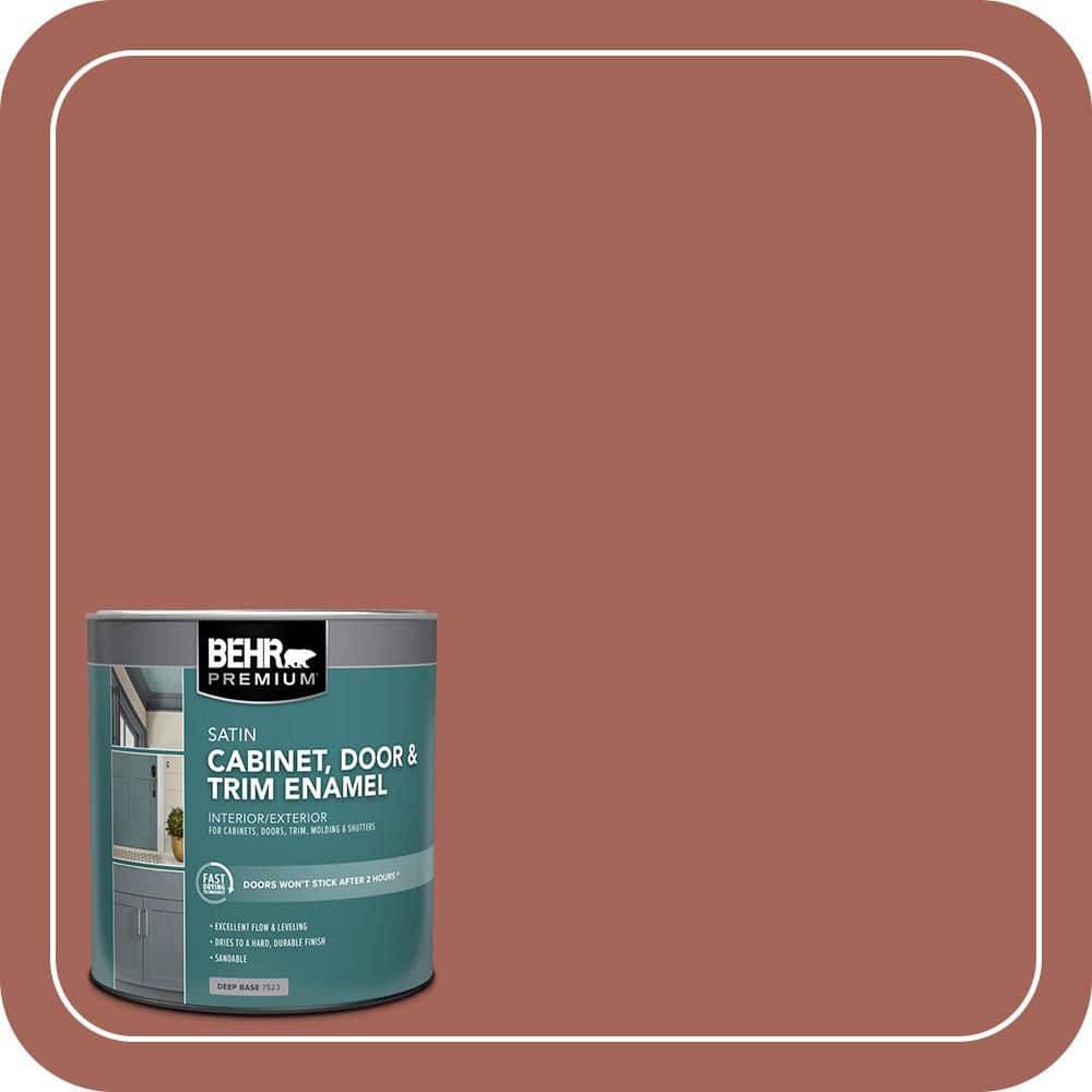 BEHR PREMIUM 1 qt. #HDC-CL-08 Sun Baked Earth Satin Enamel Interior/Exterior Cabinet, Door & Trim Paint