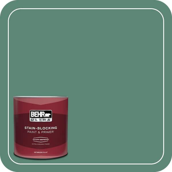 BEHR ULTRA 1 qt. #MQ6-43 Dark Jade Extra Durable Flat Interior Paint & Primer (2)