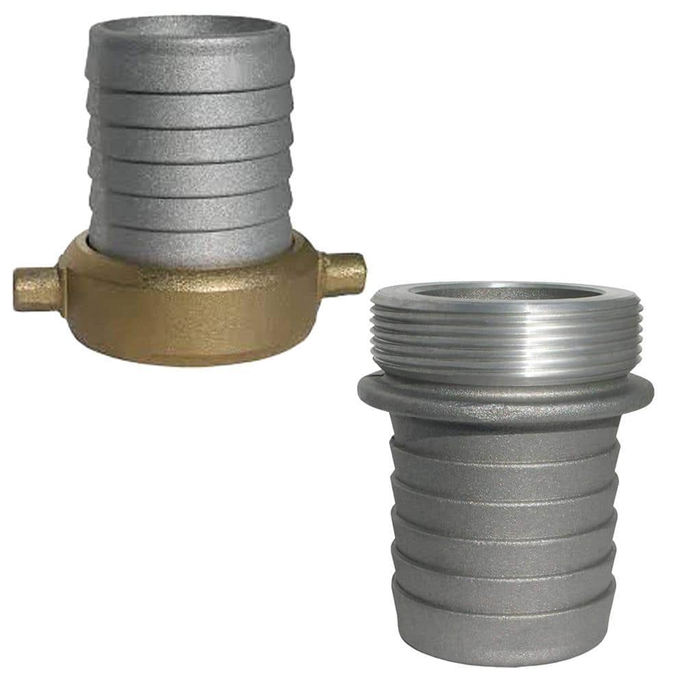 HYDROMAXX 3 in. Aluminum Pin Lug Hose Shank for Lay Flat, Discharge, Backwash and Suction Hoses (2)