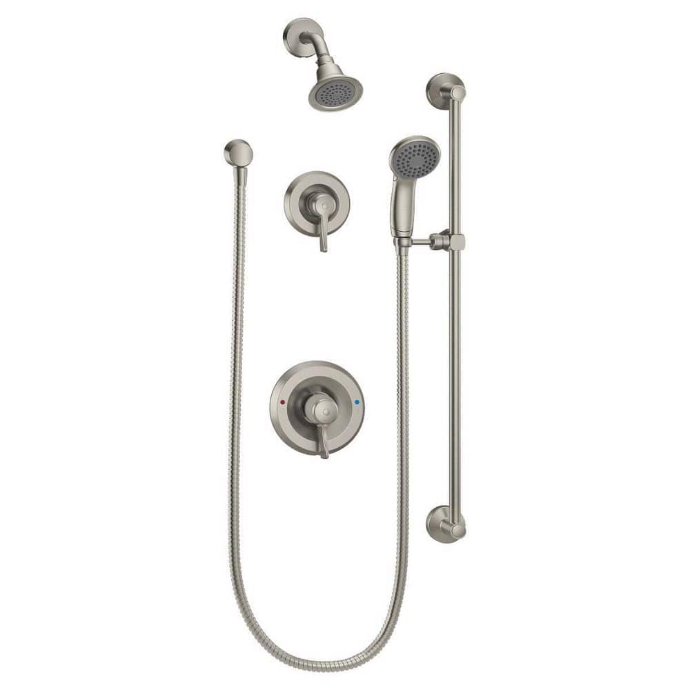 MOEN Double Handle Shower Trim Kit in Classic Brushed Nickel (Valve Not Included) (1)