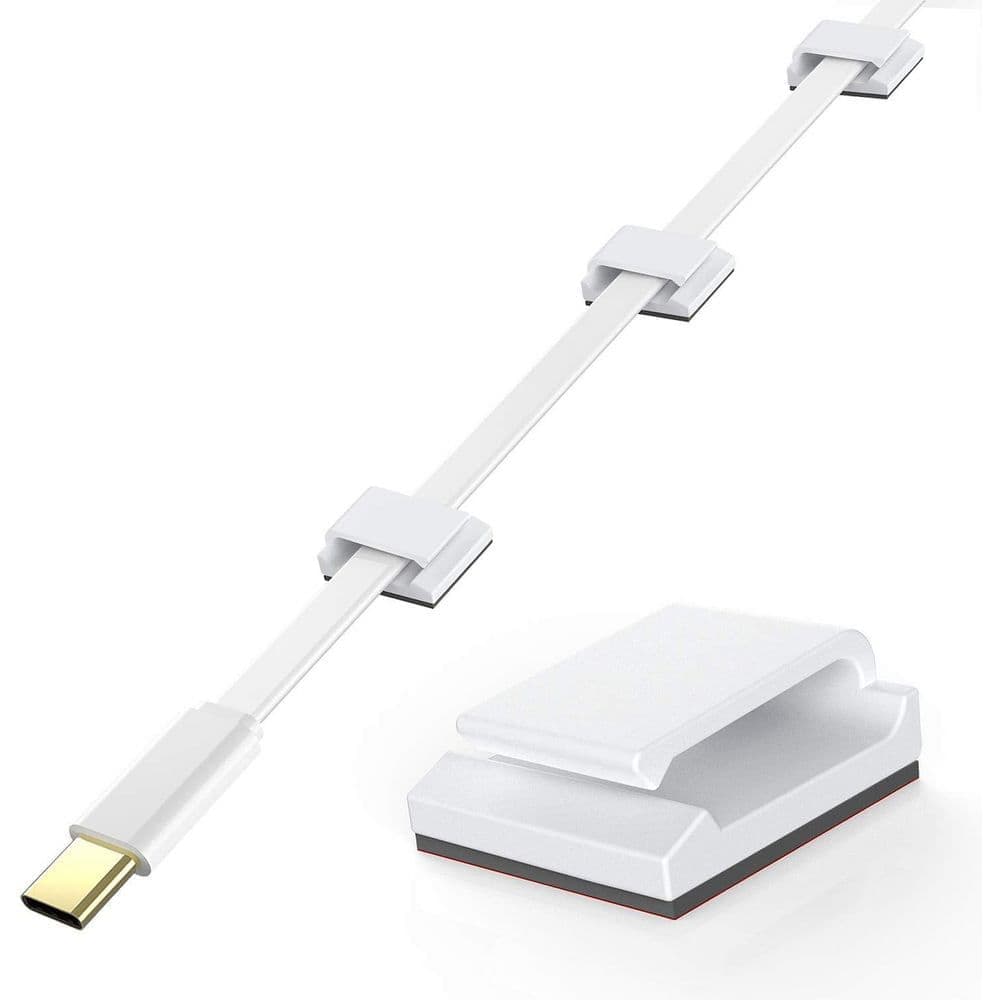 Yichuhaoxi Adhesive Ethernet Cable Clips Wire Organizer Holder Cord Management White 100-Pieces for Home Wall LED (2)