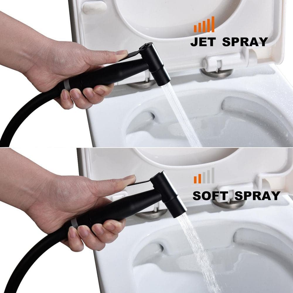 Satico Bidet Sprayer Bidet Attachment with Sprayer Holder, T-valve and Flexible Hose Included in Matte Black (3)