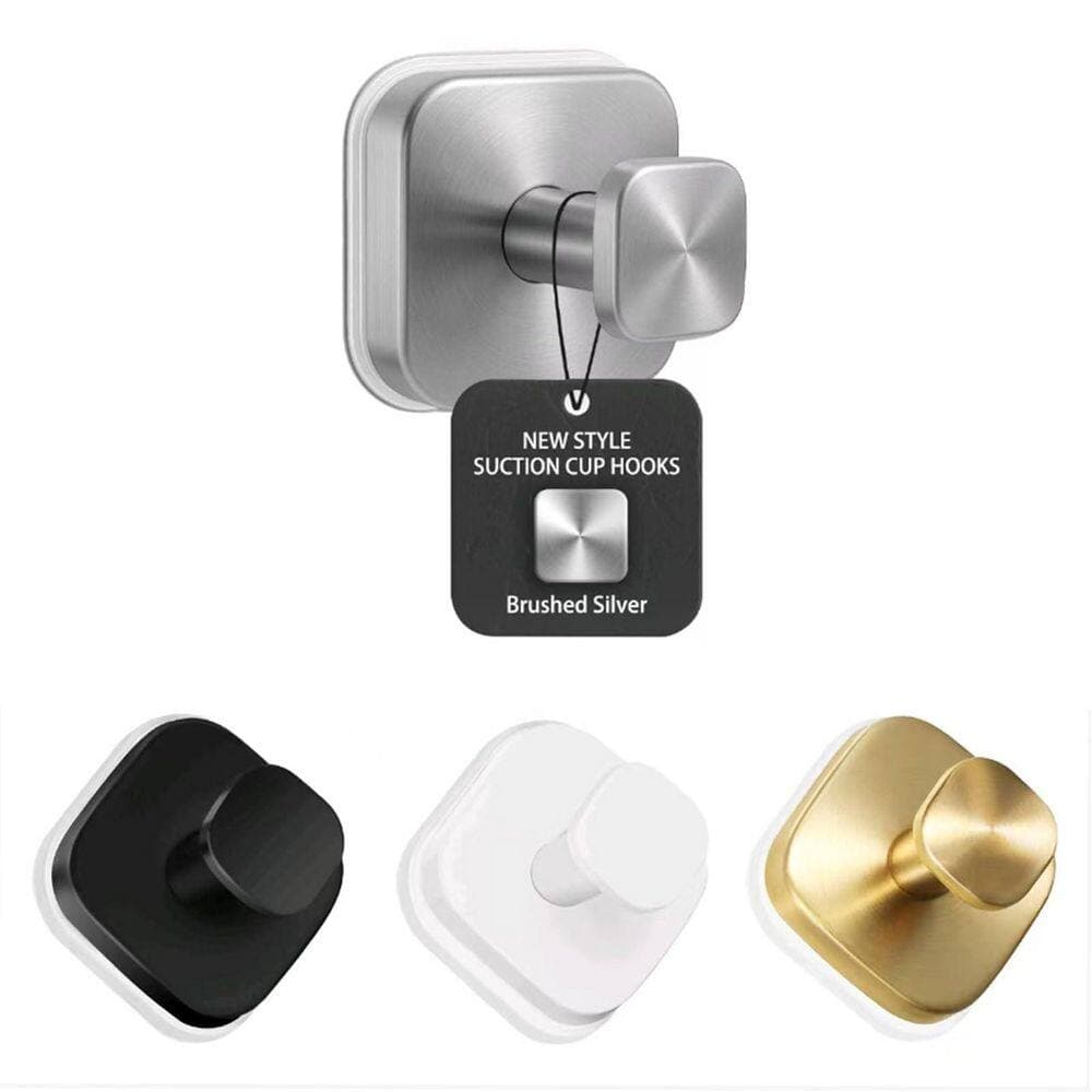 Unbranded 4-Pack Matte Black Stainless Steel Suction Cup Shower J-Hook Robe/Towel Hook Removable No-Drill Towel Hooks for Bathroom (2)