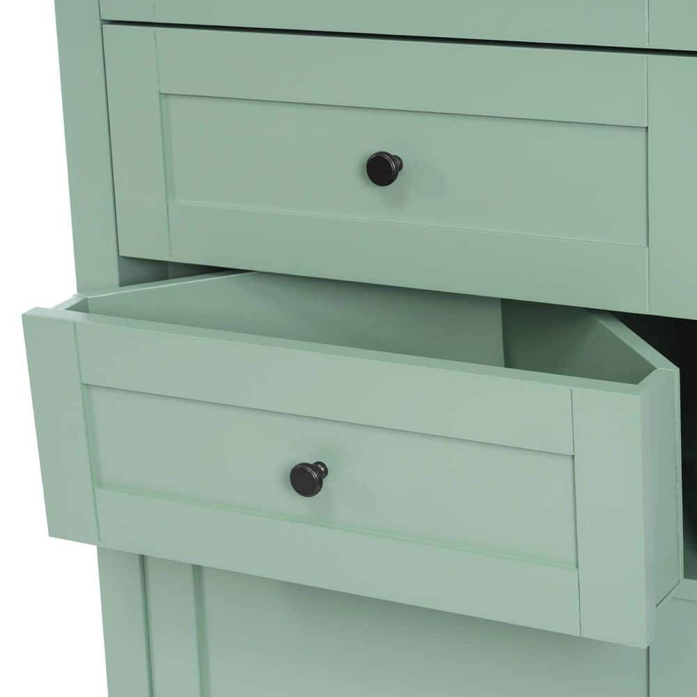 Coporesell 23 in. W 13 in. D 69 in. H MDF Linen Cabinet w/Drawer and Adjustable Shelf (2)