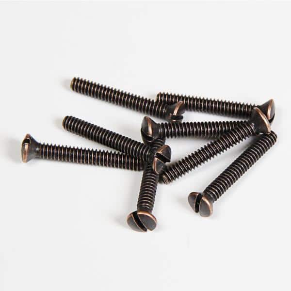 Everbilt #6-32 x 1 in. Oil-Rubbed Bronze Oval-Head Slotted Drive Switch Plate Screw (25-Piece) (3)