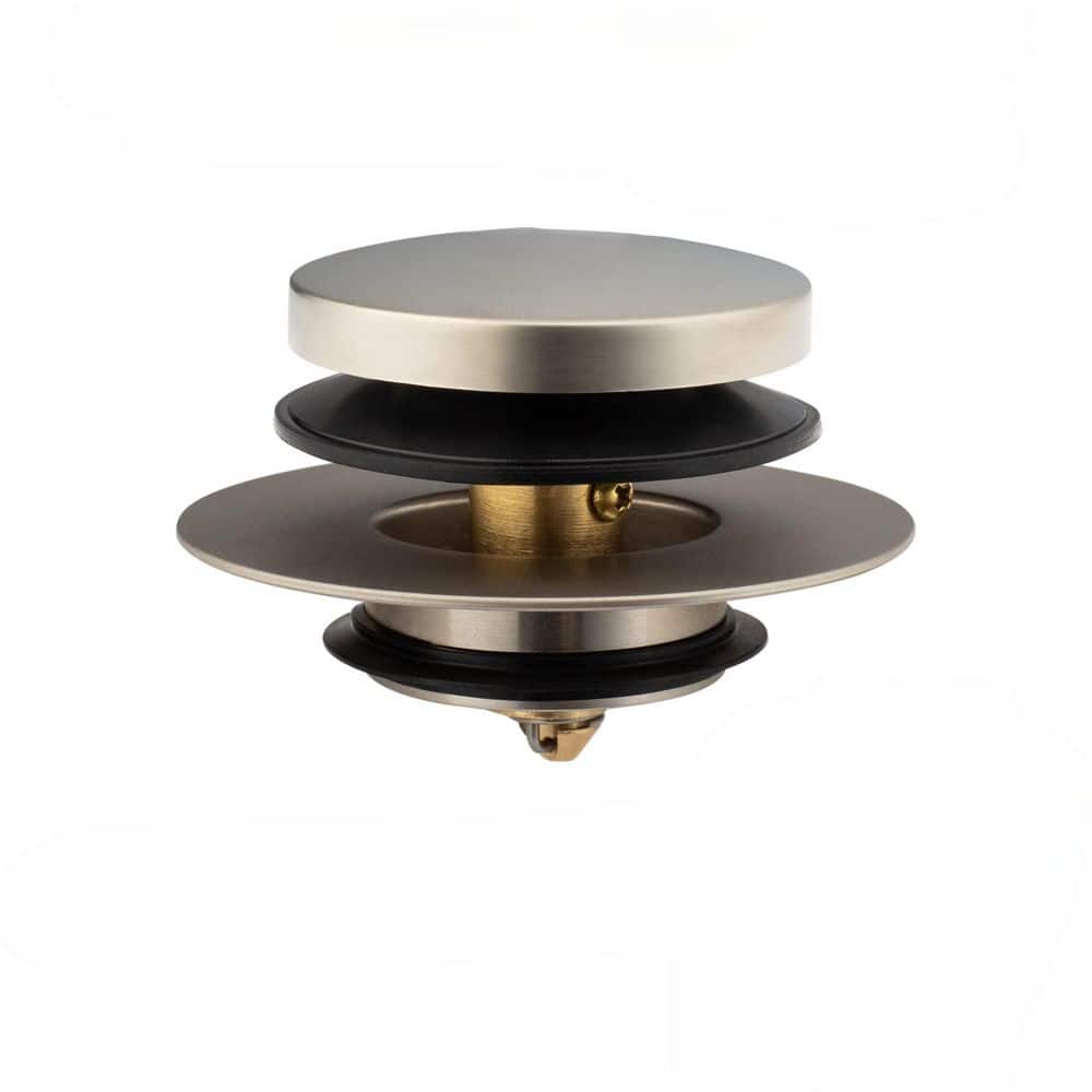 Wudkey Universal Tip Toe Bath Drain Stopper and Cover, Bathtub Drain Stopper in Brushed Nickel (1)
