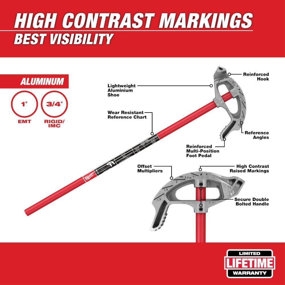 Milwaukee 1 in. EMT Aluminum Conduit Bender with 7-in-1 Conduit Reaming Multi-Bit Screwdriver (3)