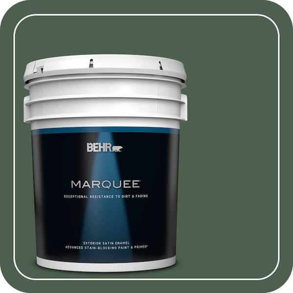 BEHR MARQUEE 5 gal. #N400-7 Vine Leaf Satin Enamel Exterior Paint & Primer (2)