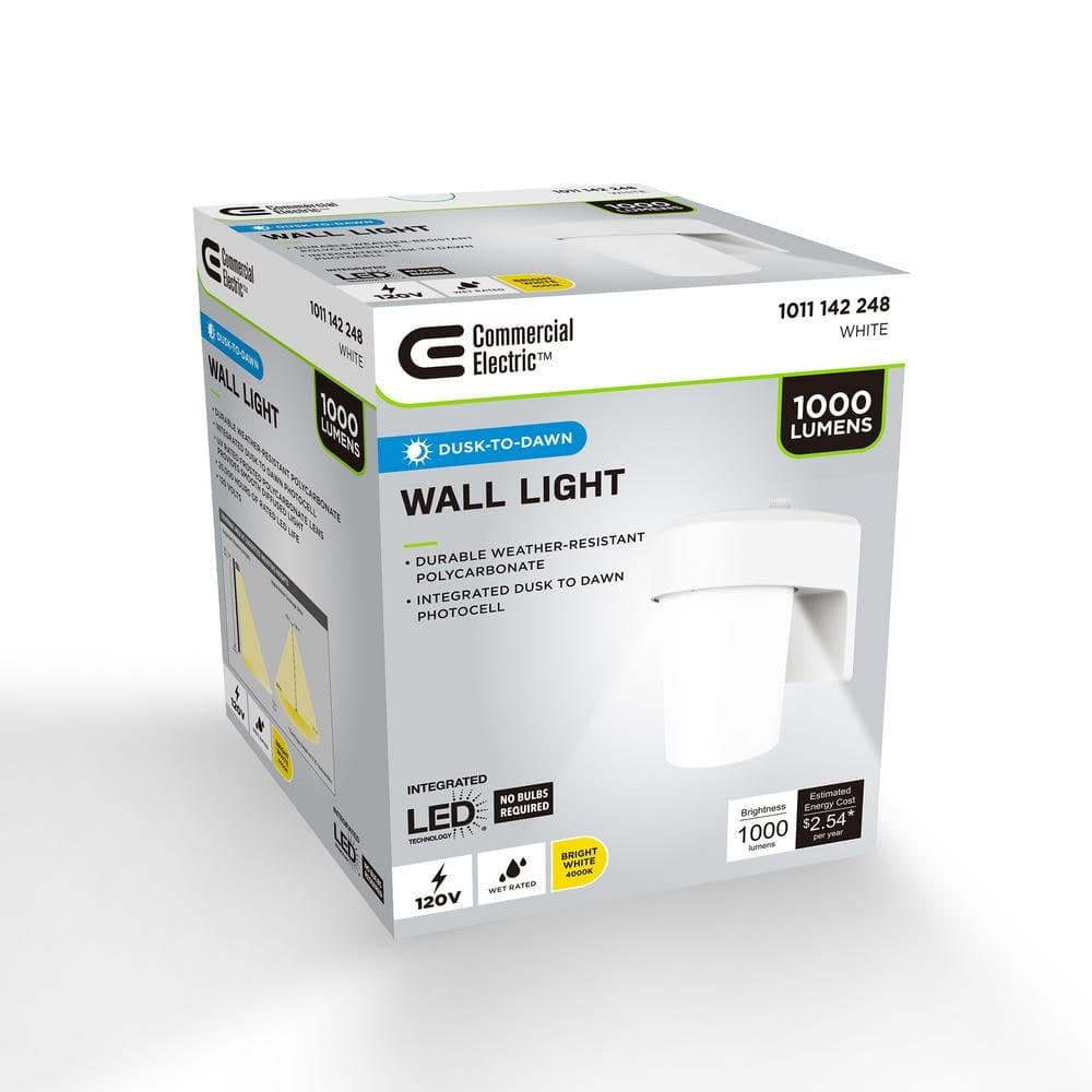 Commercial Electric FE 60-Watt, Equivalent CE Integrated LED Jelly Jar White, Area Light 4000 K (3)
