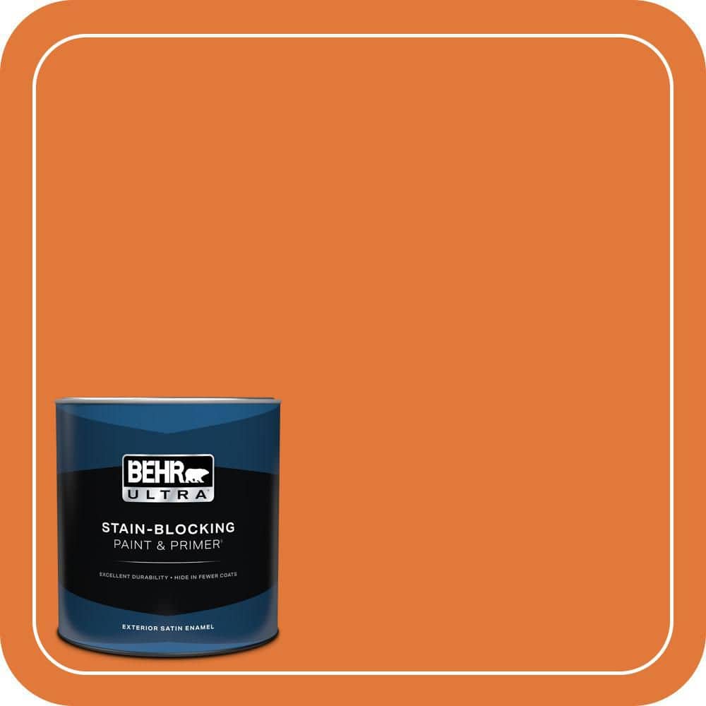 BEHR ULTRA 1 qt. #S-G-260 Citrus Blast Satin Enamel Exterior Paint & Primer