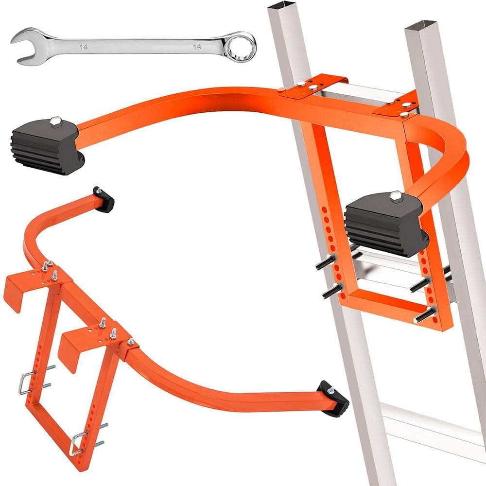 Helhom Ladder Stabilizer, Heavy Duty Steel Ladder Roof Hook Ladder Stabilizer with Wing Span/Wall Extension Accessory (1)