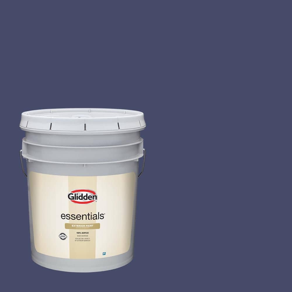 Glidden Essentials 5 gal. PPG1169-7 Royal Hyacinth Flat Exterior Paint