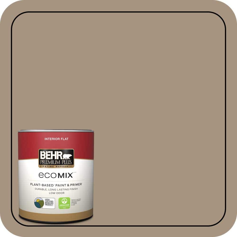 BEHR PREMIUM PLUS 1 qt. #PPU7-05 Pure Earth Flat EcoMix Plant-Based Interior Paint & Primer (1)