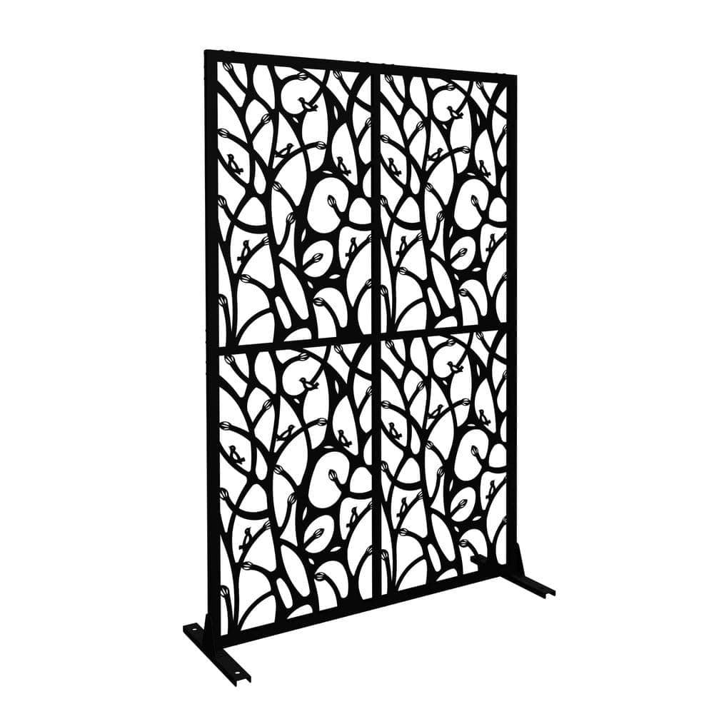 Unbranded 72 in. H Black Metal Privacy Screen, Divider with Free Standing (1)