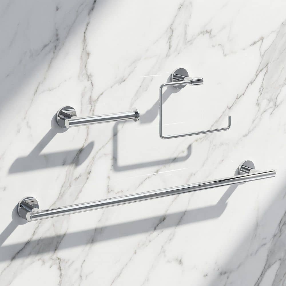 VIGO Elan Bath Hardware Set with Towel Bar, Toilet Paper Holder, Hand Towel Holder, Hook