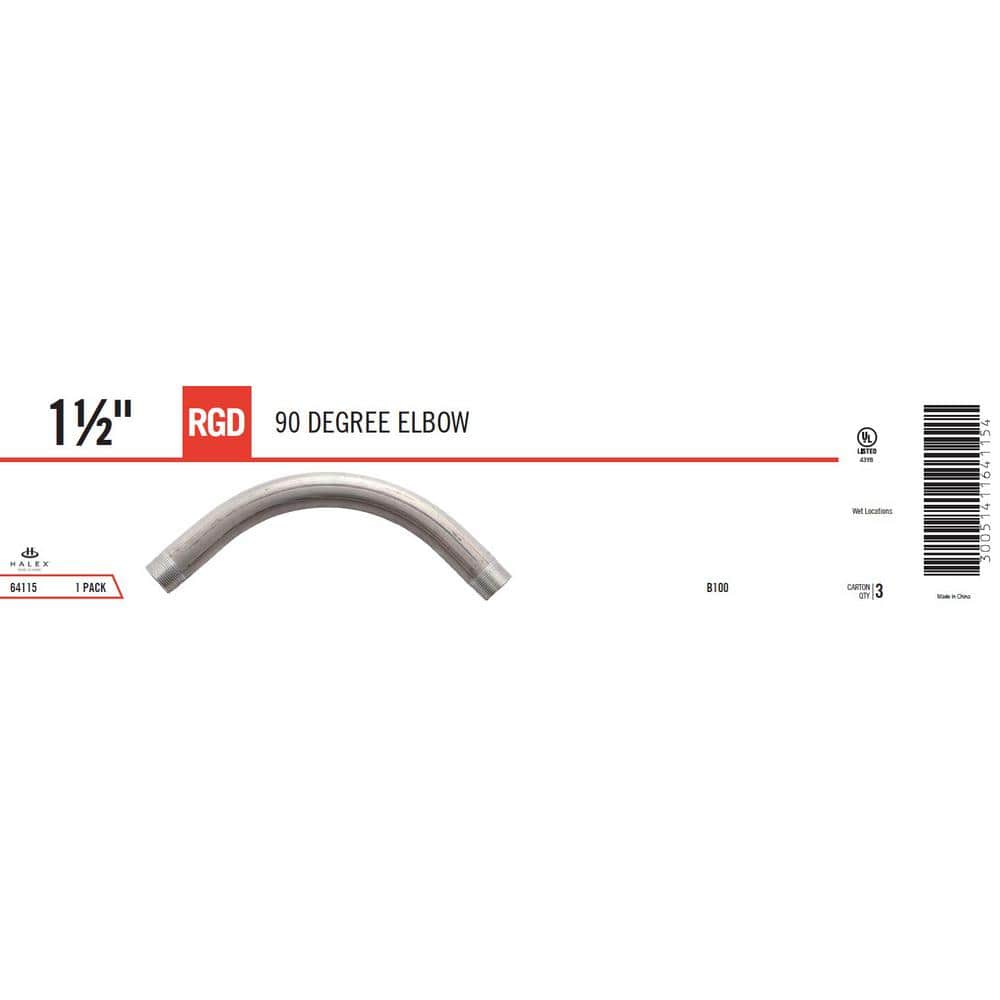 Halex 1-1/2 in. Rigid 90-Degree Steel Conduit Elbow (2)
