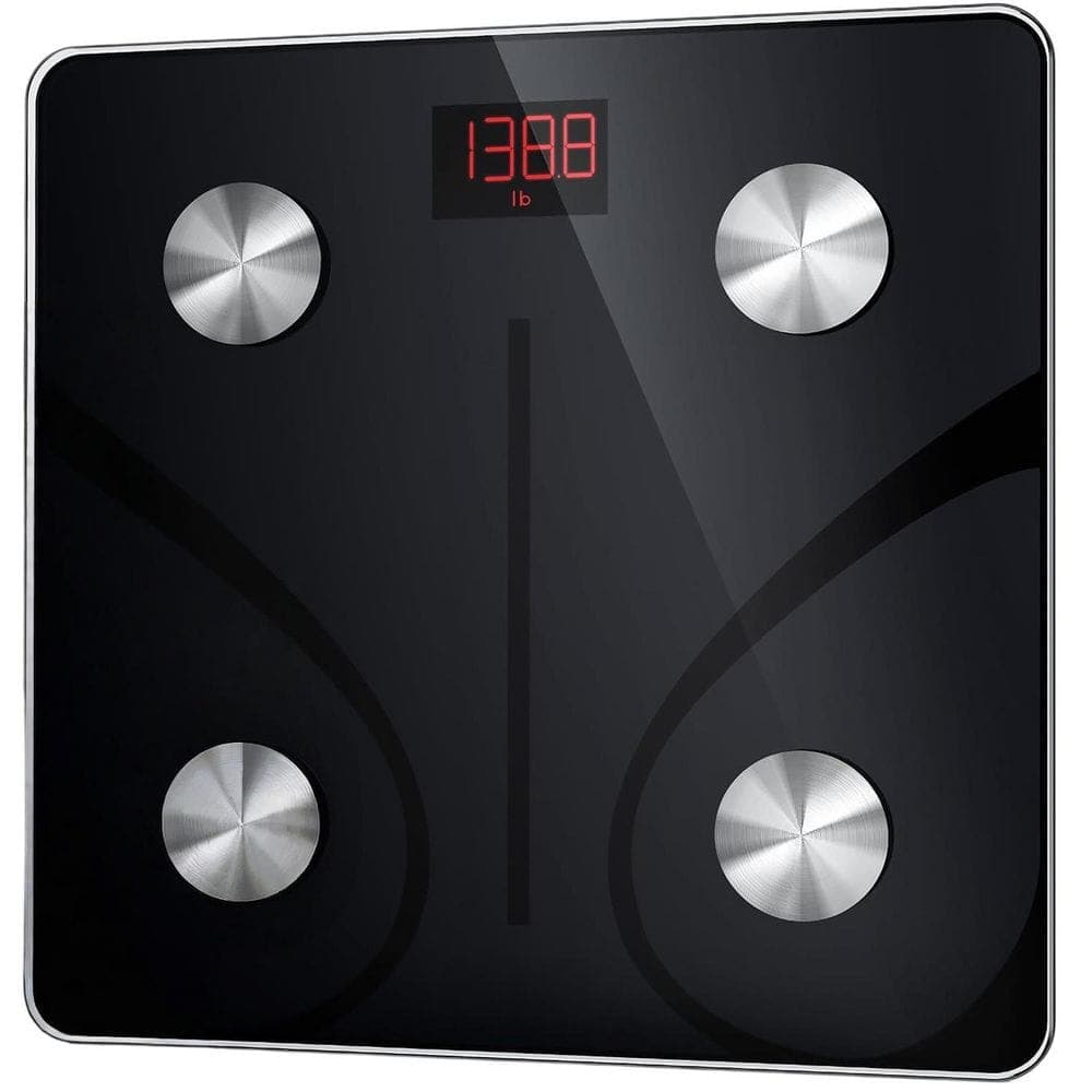 Numhew 1-Piece 400 lb. Smart Scale for Body Weight, Digital Bathroom Scale BMI Weighing Bluetooth Body Fat Scale in Black (1)