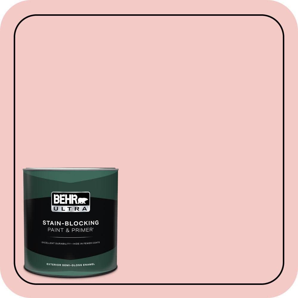 BEHR ULTRA 1 qt. #T12-20 First Peach Semi-Gloss Enamel Exterior Paint & Primer