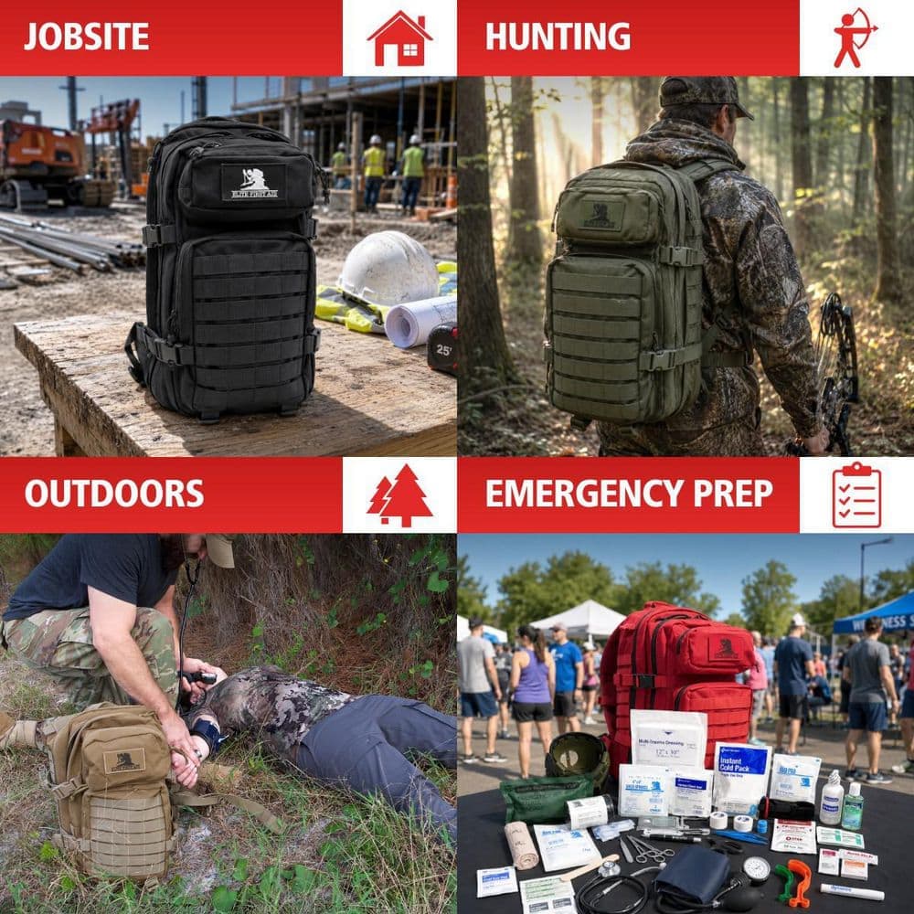 Unbranded Tactical Trauma First Aid Kit Backpack, Red (2)