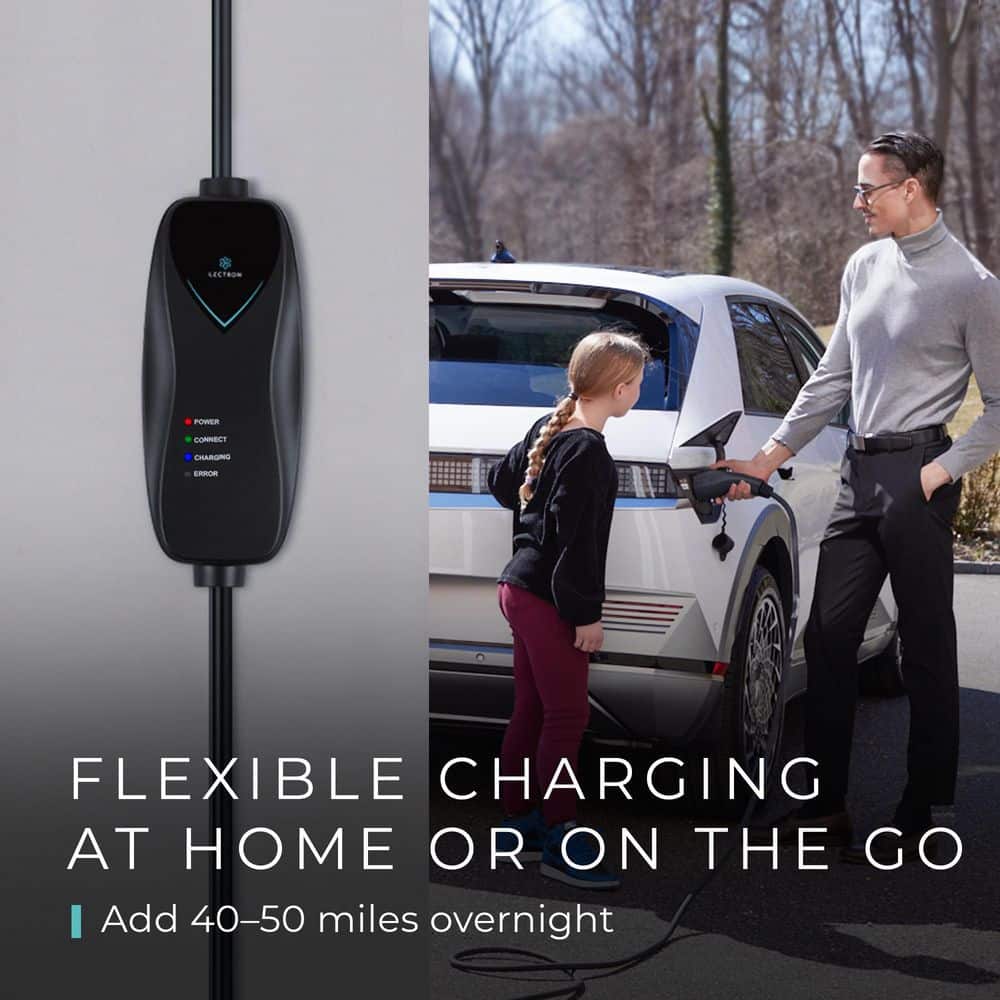 LECTRON Level 1 J1772 Portable EV Charger (Wi-Fi Version), 110V, 15 Amp, NEMA 5-15 Plug, 16 ft. Cord (4)
