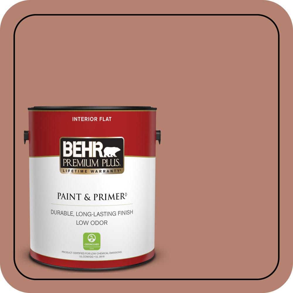 BEHR PREMIUM PLUS 1 gal. #S180-5 Auburn Glaze Flat Low Odor Interior Paint & Primer