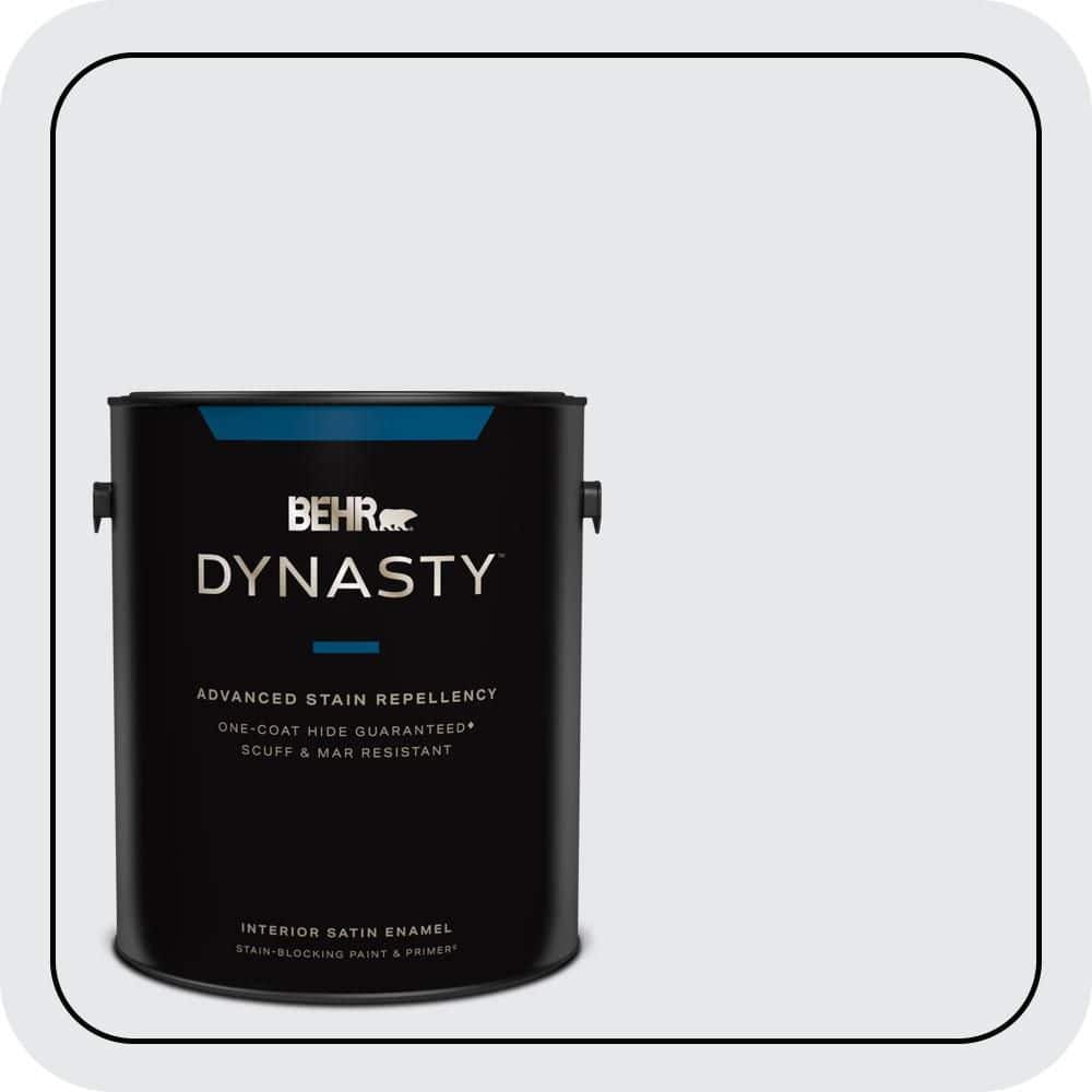 BEHR DYNASTY 1 gal. #PR-W10 Swirling Water Satin Enamel Interior Stain-Blocking Paint and Primer