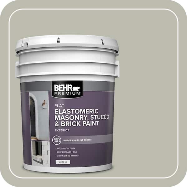 BEHR PREMIUM 5 gal. #MS-50 Prairie Sage Elastomeric Masonry, Stucco and Brick Exterior Paint (2)