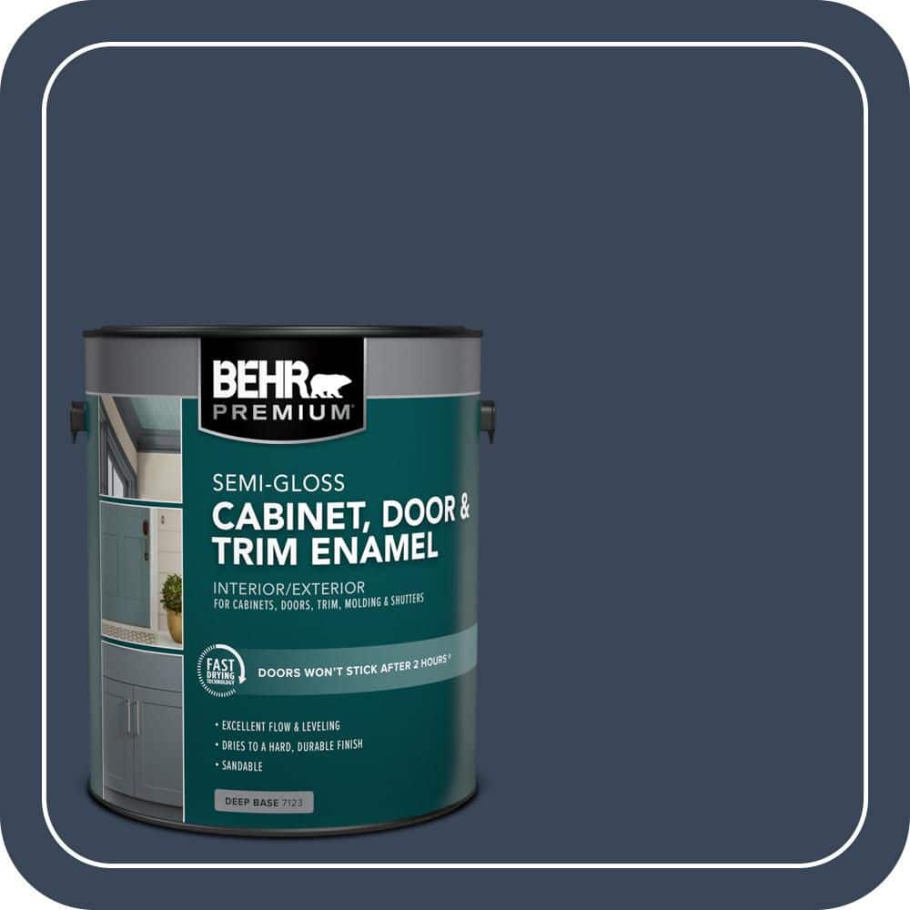 BEHR PREMIUM 1 gal. #590F-7 Peaceful Night Semi-Gloss Enamel Interior/Exterior Cabinet, Door & Trim Paint