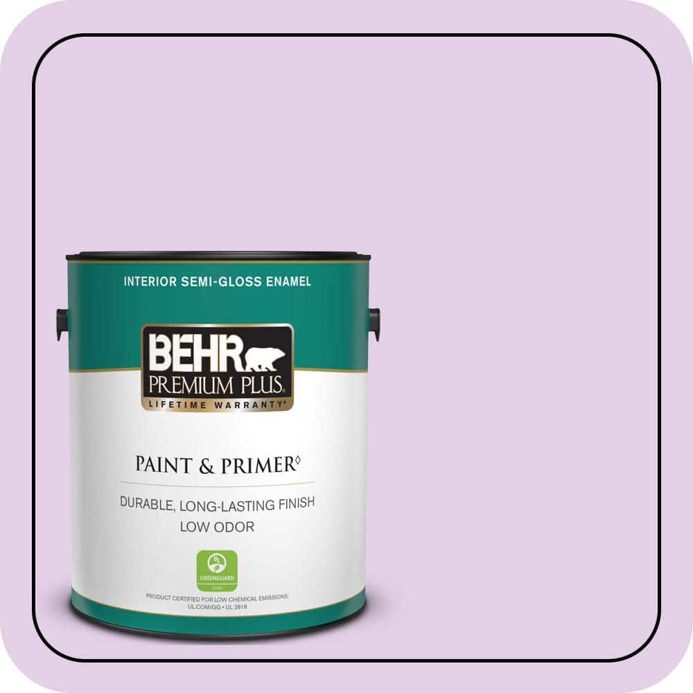 BEHR PREMIUM PLUS 1 gal. #P100-2 Sweet Romance Semi-Gloss Enamel Low Odor Interior Paint & Primer