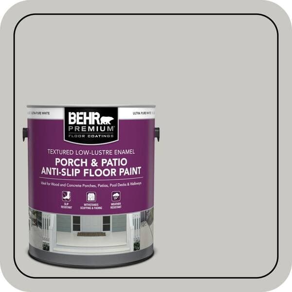 BEHR PREMIUM 1 gal. #MQ2-59 Silver City Textured Low-Lustre Enamel Interior/Exterior Porch and Patio Anti-Slip Floor Paint (2)