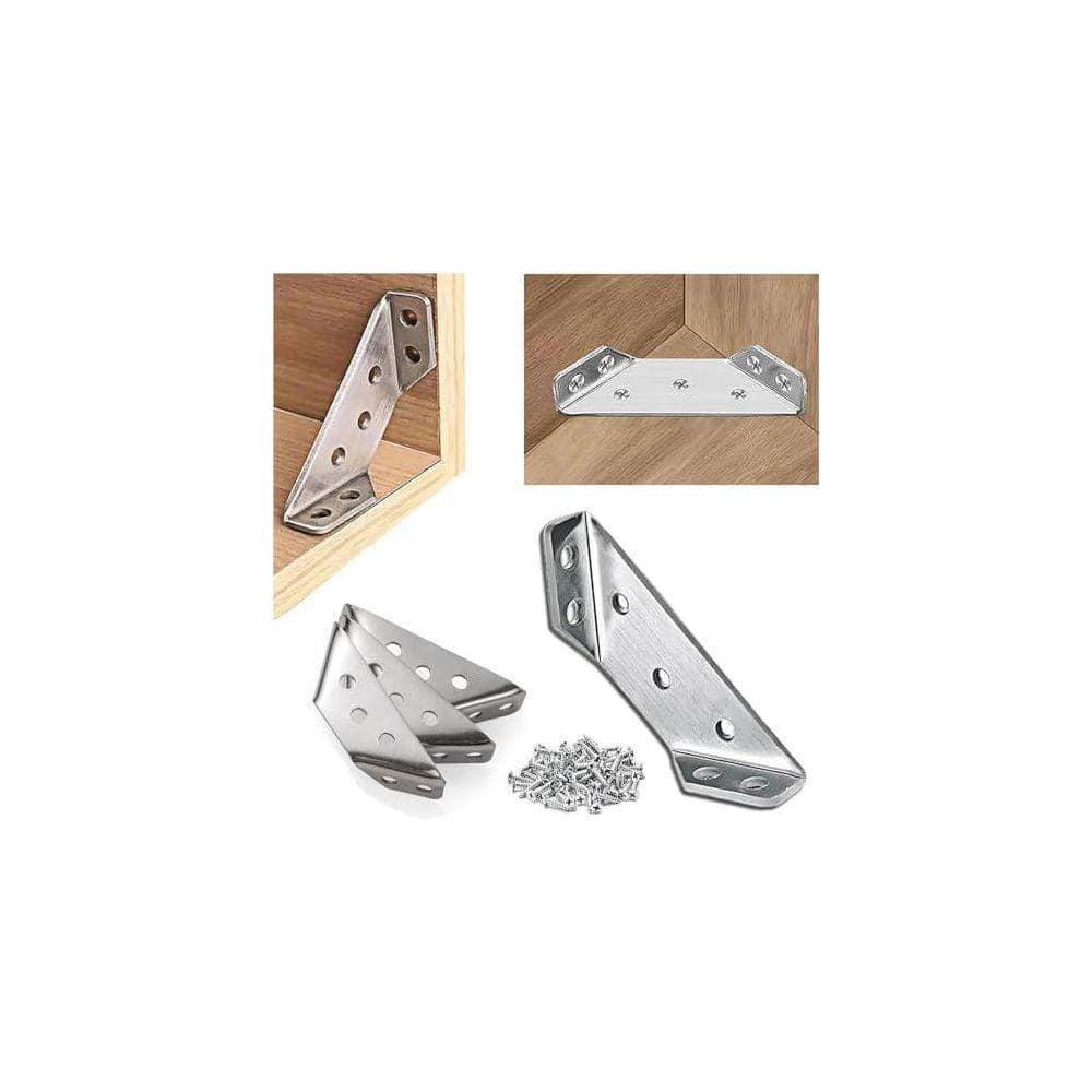 KIWDZFU 2. 56x0. 65 304 Stainless Steel L-Shape Corner Brackets for Furniture 20-Pack Durable Angle Support (2)