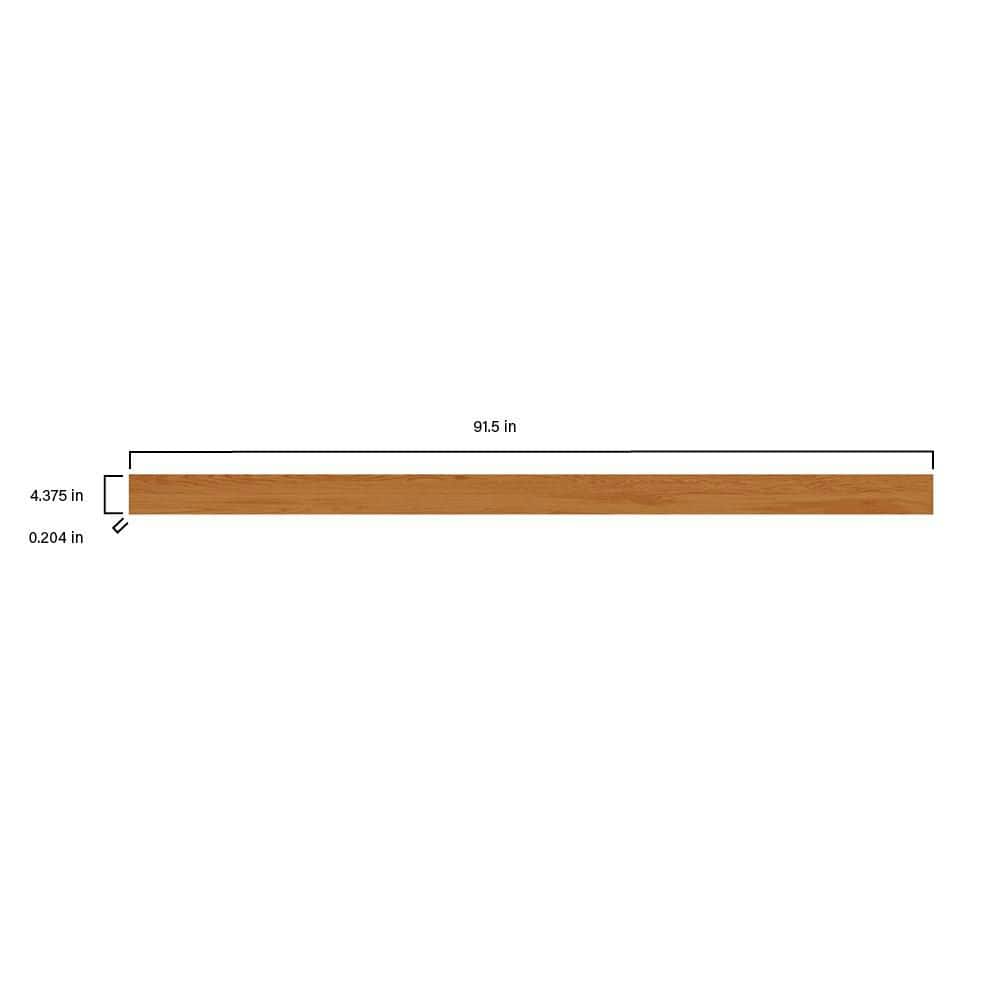 Hampton Bay Hampton 91.5 in. W x 0.204 in. D x 4.375 in. H Kitchen Cabinet Toe Kick in Medium Oak (4)