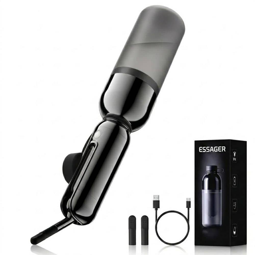 Anqtovp Portable Bidet Attachment with Foldable Handheld Sprayer, 2 Spray Modes, 180° Adjustable Nozzle, 350ml Bottle