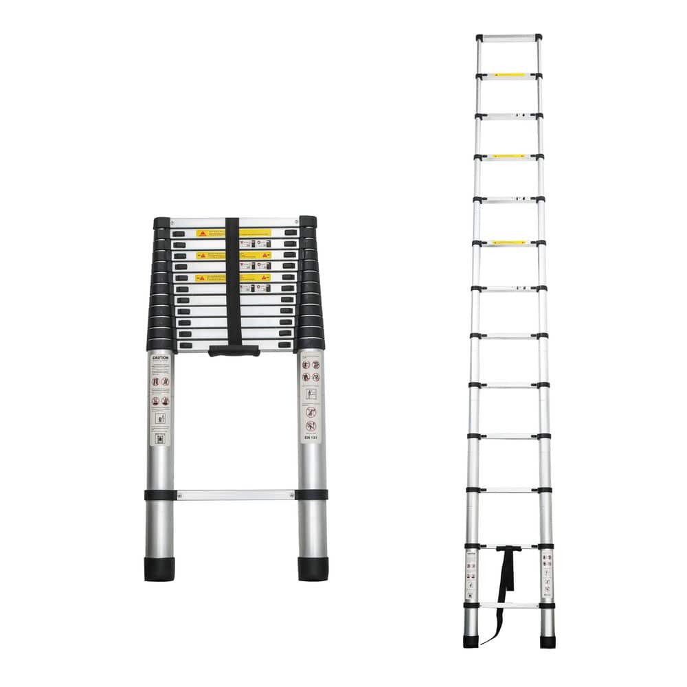WRIGHTMASTER 12.5 ft. Aluminum Portable Extension Ladder with 300 lb. Load Capacity Type IA Duty Rating