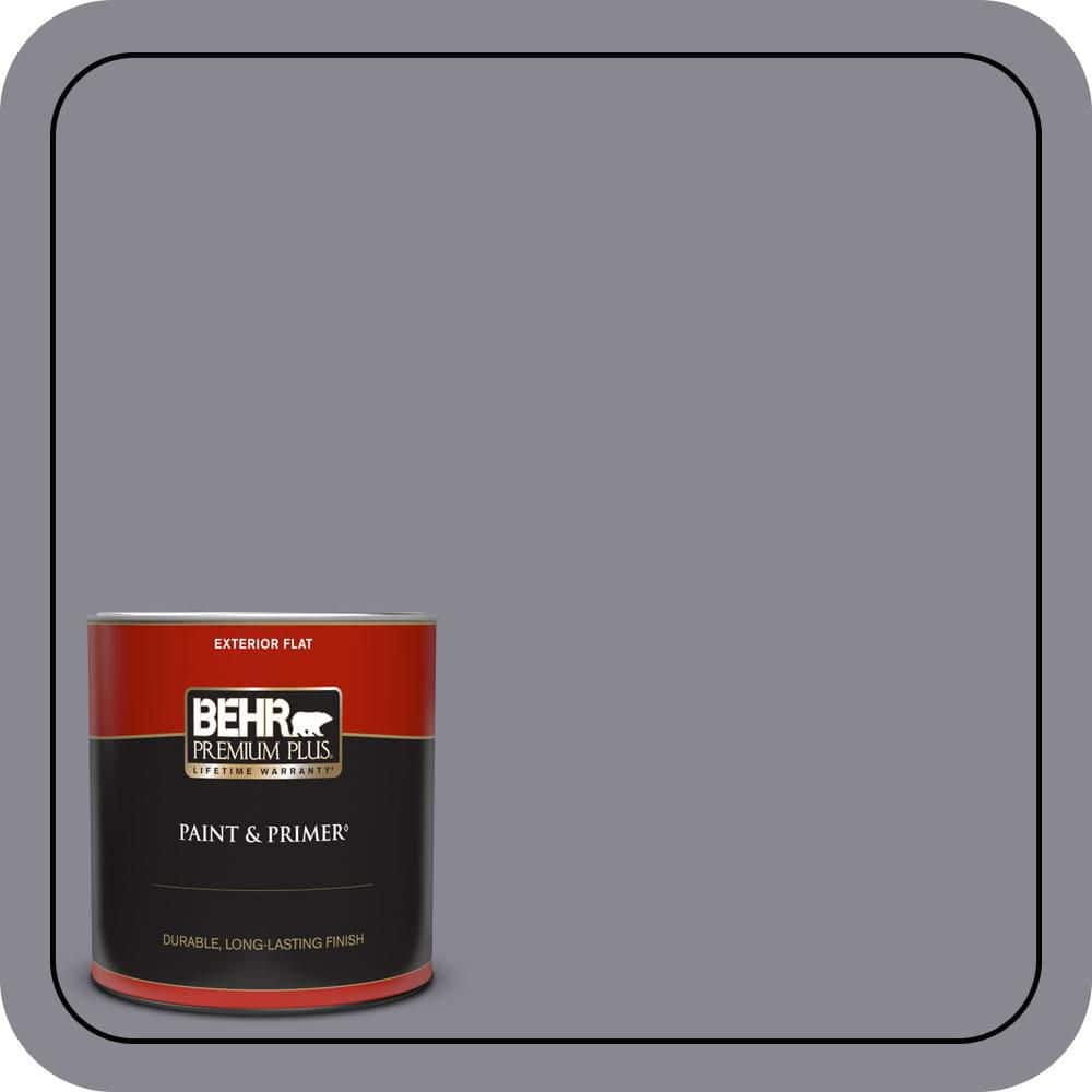 BEHR PREMIUM PLUS 1 qt. #N550-5 Box Office Flat Exterior Paint & Primer